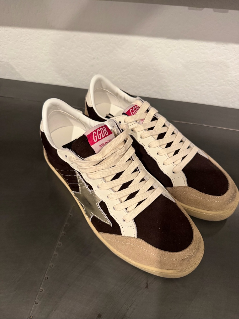 GGDB Golden Goose Style Brown Suede Low-Top Sneakers